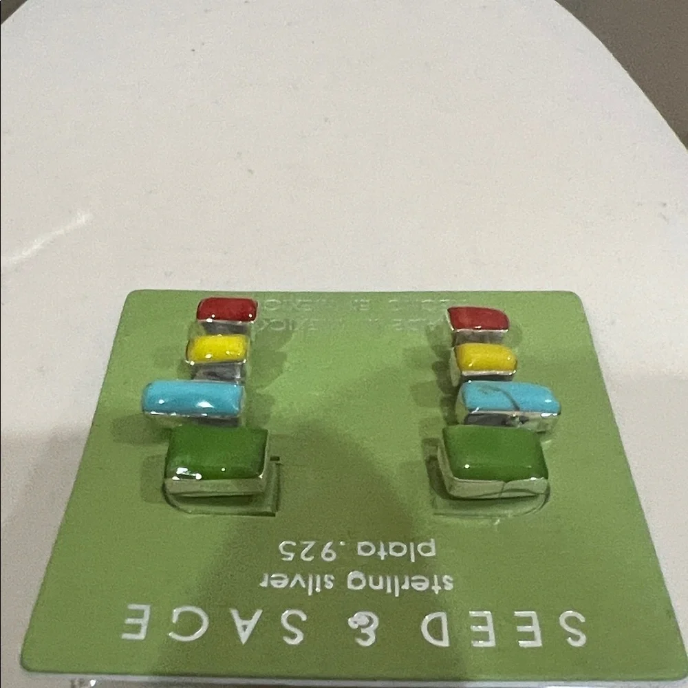 Seed & Sage | Sterling Silver Multicolor Earrings - Picture 5 of 6